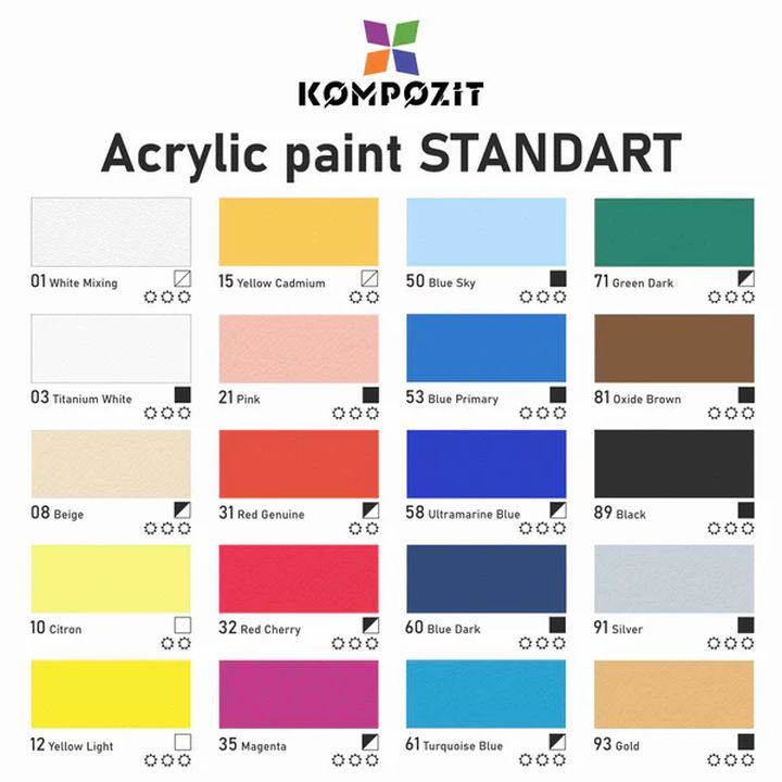 Μεταλλική ακρυλική μπογιά STANDART Kompozit 500 ml | Διάφορες αποχρώσεις
