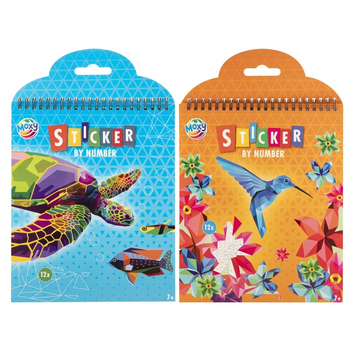 Sticker by Number Set – 12 Motive, 24x20 cm | Verschiedene Designs