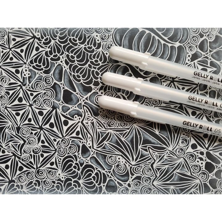 Penne gel Sakura Gelly Roll tonalità di bianco | spessori diversi