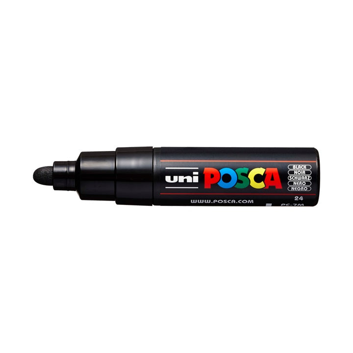 UNI POSCA Marker PC-7M 4,5 – 5,5 mm | verschiedene Farben | schwarz (24)