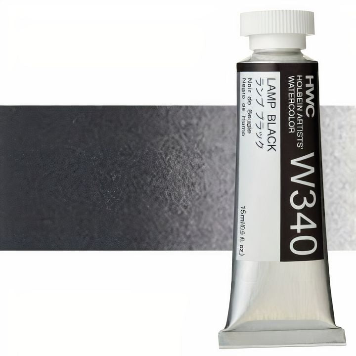 Holbein Artists Aquarellfarben 15 ml | Schwarz- und Weißtöne | Lampe schwarz