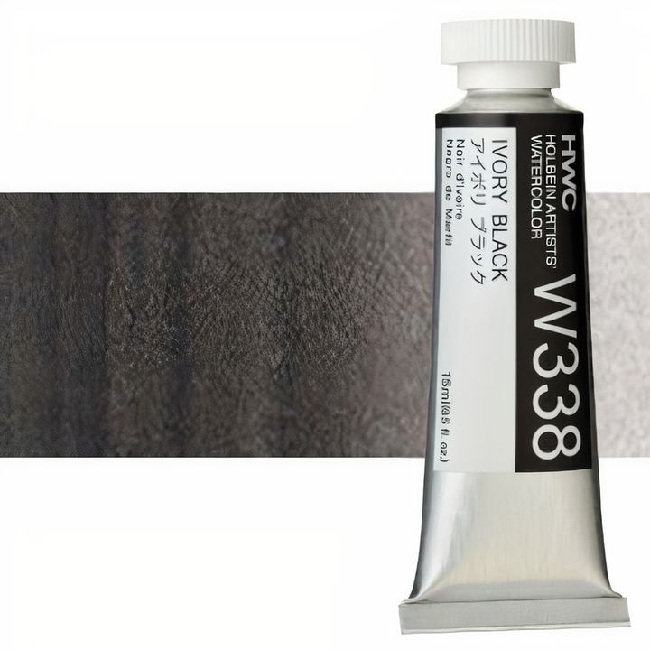 Holbein Artists Aquarellfarben 15 ml | Schwarz- und Weißtöne | Elfenbeinschwarz