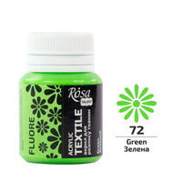 ROSA TALENT Vernice acrilica fluorescente per tessuti 20 ml | Varie tonalità