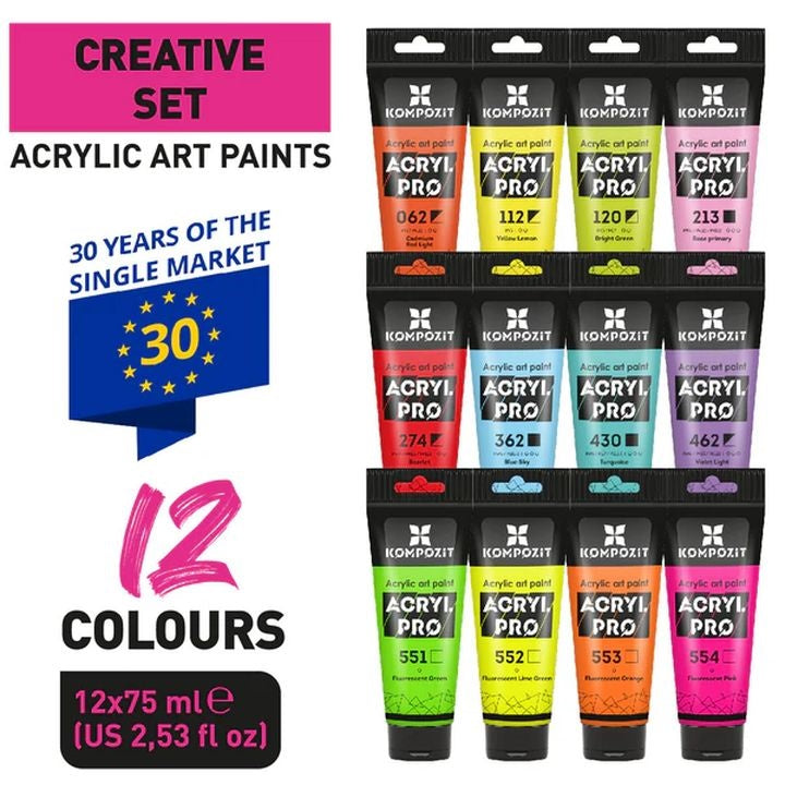 Sada akrylových farieb ACRYL PRO CREATIVE 12x75 ml — obrázok 1