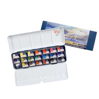 Aquarellfarben-Set "Landschaft" ROSA GALLERY, Metallkoffer, Indigo, 21 Farben, volle Töpfe