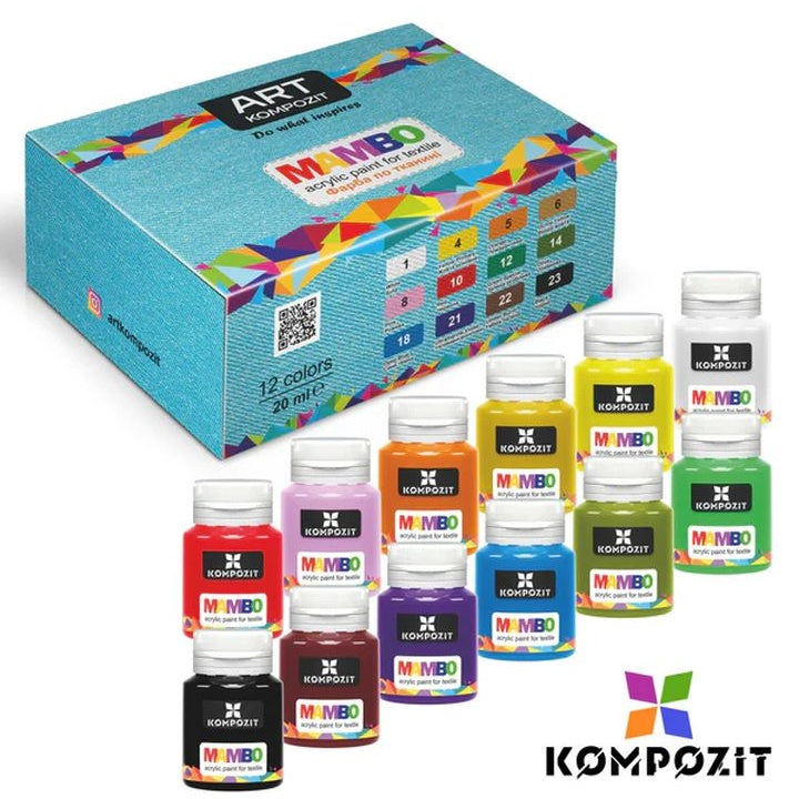Sada farieb na textil a kožu MAMBO Kompozit 12х20 ml — obrázok 7