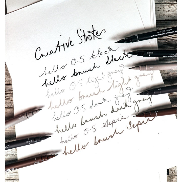 Sada UNI PIN popisovačov fineliner Creative Strokes 8 ks — obrázok 2