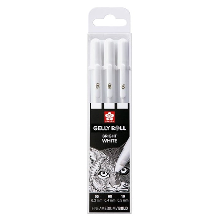 Sakura Gelly Roll Gelschreiber Bright White - 3er Set | verschiedene Strichstärken — Bild 4