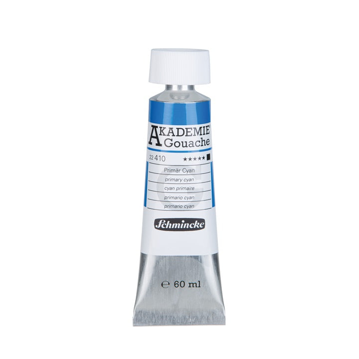 Schmincke Akademie Gouachefarben in der Tube 60 ml | verschiedene Farbtöne | 410 primary cyan