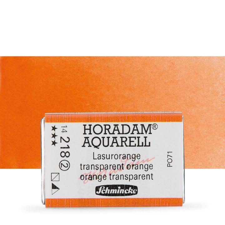 Schmincke Horadam Aquarellfarben im ganzen Näpfchen | verschiedene Farbtöne | 218 transparentná oranžová
