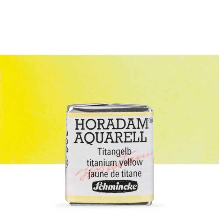 Schmincke Horadam Aquarellfarben im halben Näpfchen | verschiedene Farbtöne | 206 titanovožltá