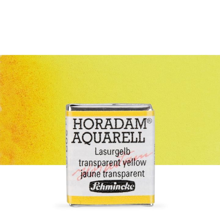 Schmincke Horadam Aquarellfarben im halben Näpfchen | verschiedene Farbtöne | 209 transparentná žltá