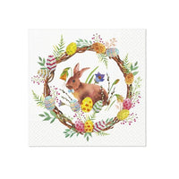 Serviete za dekupažo - Bunny in wreath  - 1 kos