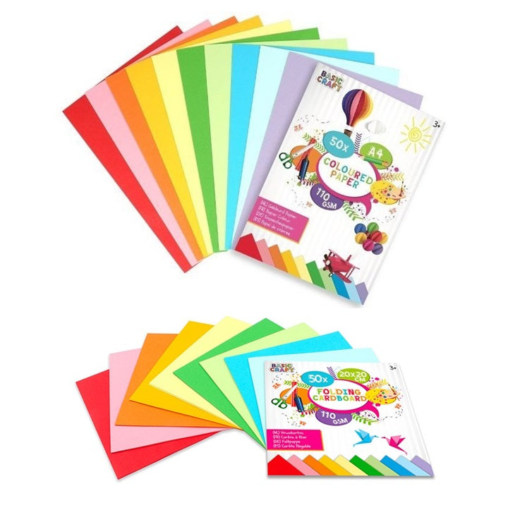 Set aus 50 farbigen Papieren für Bastelprojekte | ARTMIE