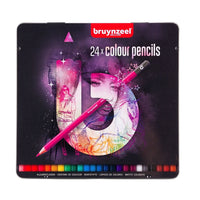 Set di matite colorate in una scatola di latta bruynzeel - rosa | scegli un set