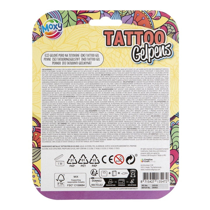 Set di penne gel metalliche per tatuaggi | Set vari