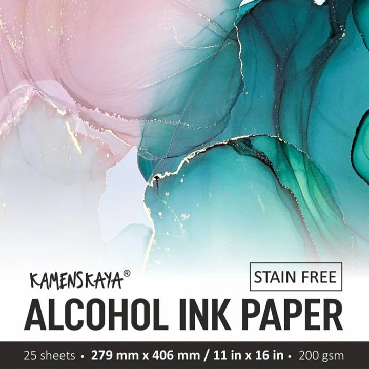 Synthetikpapier-Set für Alkohol-Tinten von KAMENSKAYA | verschiedene Größen | 27.9 x 40.6 cm, 25 papierov