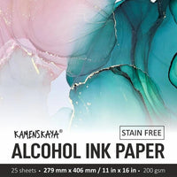 Synthetikpapier-Set für Alkohol-Tinten von KAMENSKAYA | verschiedene Größen | 27.9 x 40.6 cm, 25 papierov