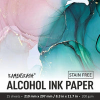 Synthetikpapier-Set für Alkohol-Tinten von KAMENSKAYA | verschiedene Größen