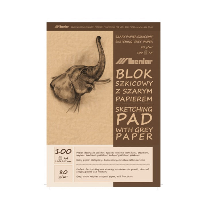 Skicovací blok 50[100] listový šedohnedý | rôzne rozmery — obrázok 2