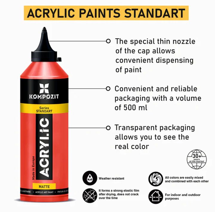 STANDART Kompozit Metallic-Acrylfarbe 500 ml | verschiedene Farbtöne — Bild 5