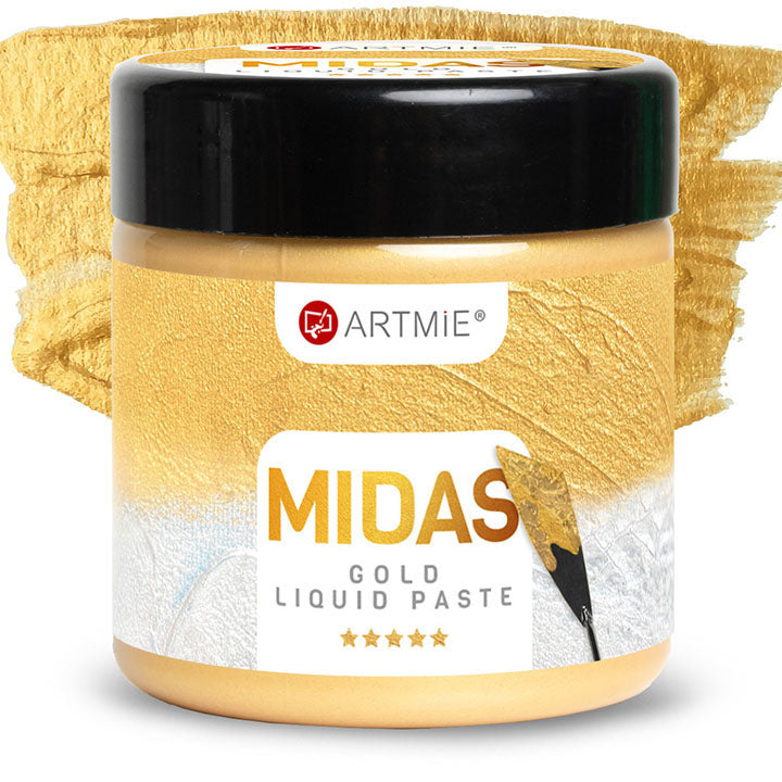 Tekutá metalická pasta ARTMIE MIDAS zlatá | rôzne objemy — obrázok 2