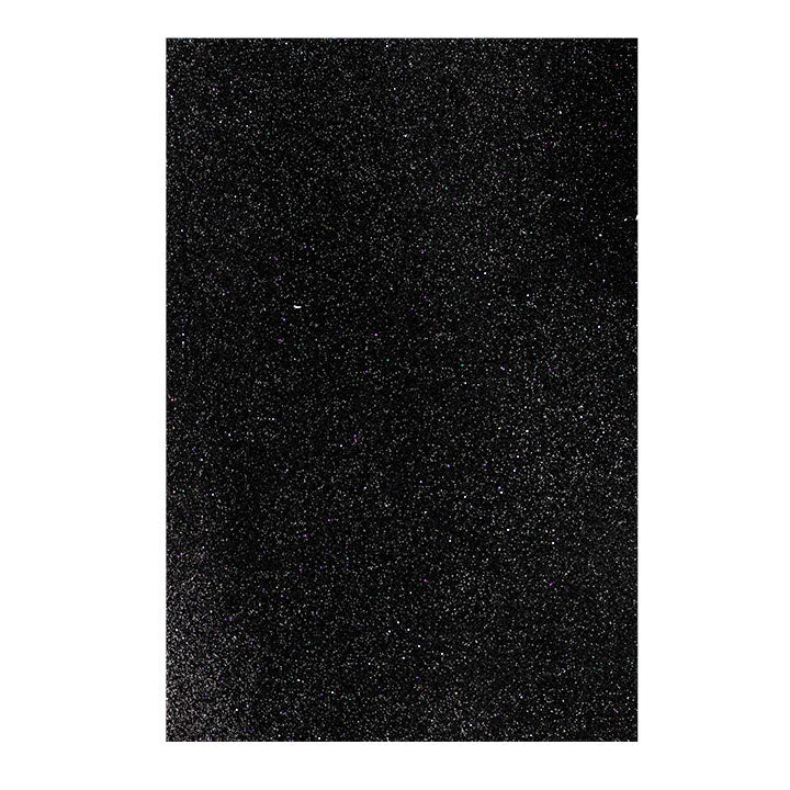 Selbstklebende Glitzer-Moosgummi-Platte EVA 20x30 cm | verschiedene Farben | 16474 schwarz
